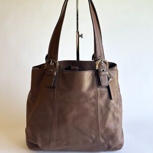 Coach Brown and Tan Leather Shoulder Bag